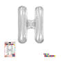 Super Shape Letter H Silver Mylar Balloon