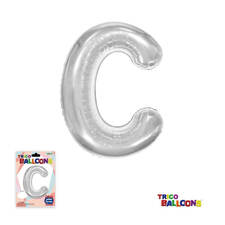 Super Shape Letter C Silver Mylar Balloon