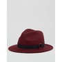  Fedora Hat In Burgundy With Horse Shoe Buckle