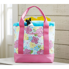 Aqua Hibiscus Tote | Pottery Barn Kids