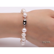 10-10.5mm AAA round freshwater pearl bracelet - YIDE Jewelry