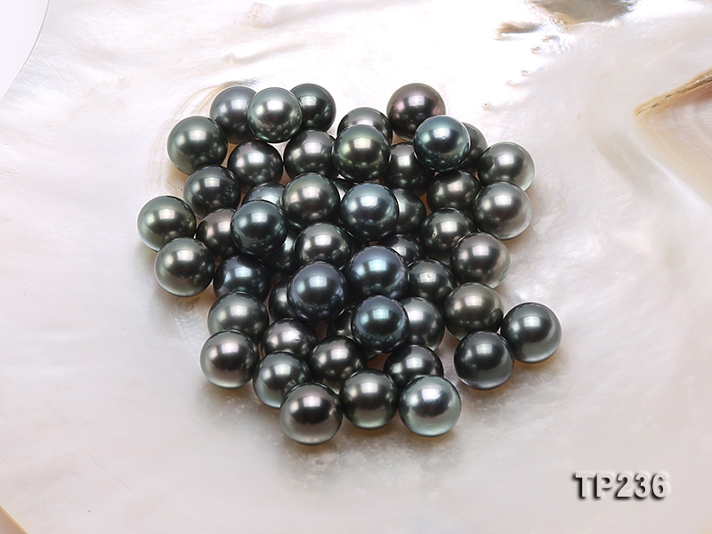 11-12mm Black Round Loose T...