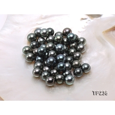 11-12mm Black Round Loose Tahitian Pearls - YIDE Jewelry