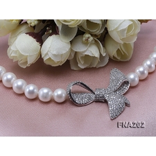 9-10mm White Round Freshwater Pearl Necklace - YIDE Jewelry