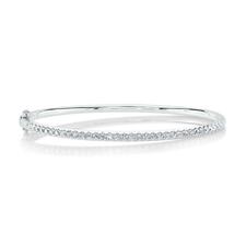 14K White Gold Diamond Bangle