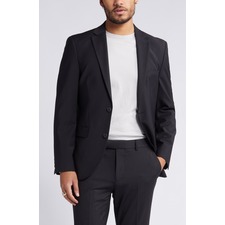 Open Edit Solid Slim Fit Wool Blend Sport Coat, Main, color, Black