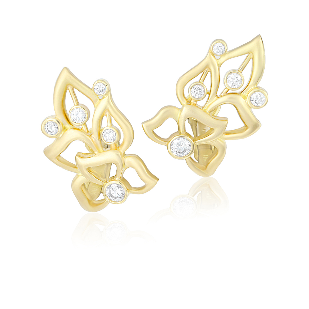 18K Yellow Gold Diamond Flo...