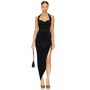 Norma Kamali Cayla Velvet Side Drape Gown in Black | REVOLVE
