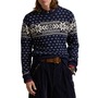 Polo Ralph Lauren Snowflake Cotton &amp; Cashmere Sweater, Main, color, Navy Combo