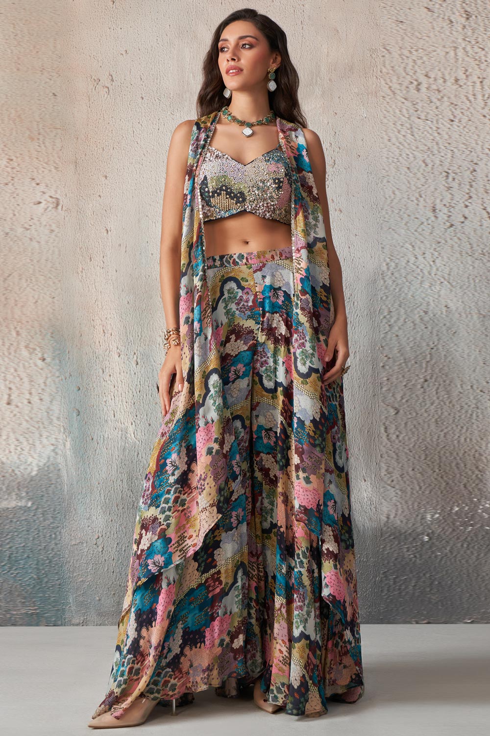 Multicolor Chinon Silk Prin...