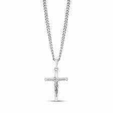Stainless steel crucifix pendant gold mens jesus necklace