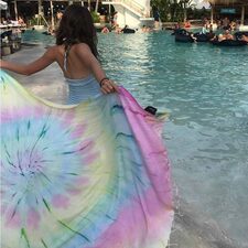 festival rainbow tie dye turkish towel
