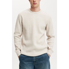 Cotton On Chunky Waffle Long Sleeve Tshirt, Main, color, Oatmeal Marle