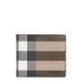 Burberry Check E-Canvas International Bifold Wallet, Main, color, Dark Birch Brown