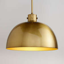View Dakota Brass Pendant Light with Large Brass Dome - image 1 of 8