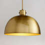 View Dakota Brass Pendant Light with Large Brass Dome - image 1 of 8