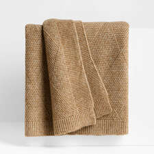 View Diamond Knit 70"x55" Camel Tan Throw Blanket - image 1 of 5