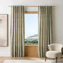 View EUROPEAN FLAX ™-Certified Textured Linen Burnt Green Window Curtain Panel 48"x84" - image 1 of 8