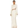 Shona Joy Arienzo Asymmetrical Lace Up Maxi Dress in Cream | REVOLVE