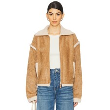 Guest In Residence Grizzly Bomber Jacket in Almond &amp; Oatmeal | REVOLVE