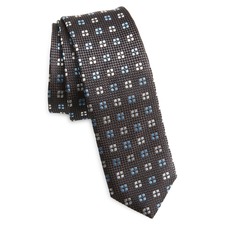 BOSS Geometric Silk Tie, Main, color, Medium Grey