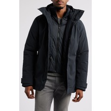 Save The Duck Wilder Bib Inset Water Repellent Hooded Parka, Main, color, Black