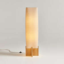 View Toro Wood Floor Lamp with Woven Shade - image 1 of 8