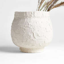 View White Textured Ceramic Vase 9" - image 1 of 13