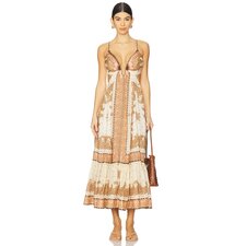 Zimmermann Maxine Plunge Maxi Dress in Orange Paisley | REVOLVE