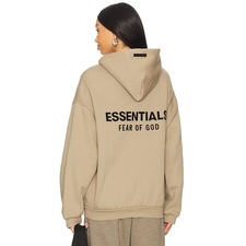 Fear of God ESSENTIALS Fleece Hoodie in Desert Sand | REVOLVE