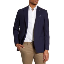 Ted Baker London Karl Trim Fit Stretch Solid Wool Blazer, Main, color, Blue