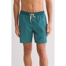 Fair Harbor The Bayberry Water Repellent Swim Trunks, Main, color, Green Waves
