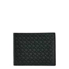 FERRAGAMO Mini Gancio Embossed Leather Bifold Wallet, Main, color, Nero Nero X Mod