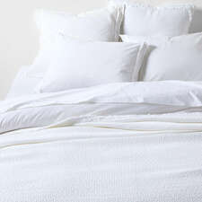 View Organic Cotton White Eyelash Fringe King Coverlet - image 1 of 8