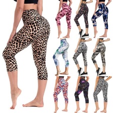 Custom Women Plus Size High Waist Buttery Soft Pattern Capri Pants