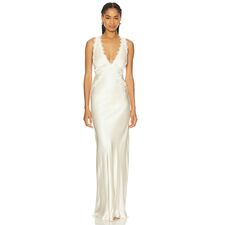 Shona Joy La Lune Lace Cross Back Maxi Dress in Cream | REVOLVE