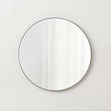 View Edge Small Black Round Wall Mirror 30" - image 1 of 10