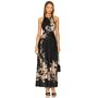 Zimmermann Tallow Halter Midi Dress in Black Multi Floral | REVOLVE