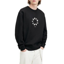 AllSaints Tierra Cotton Graphic Sweatshirt, Main, color, Jet Black