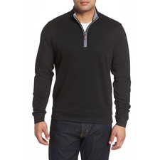 johnnie-O Sully Quarter Zip Pullover, Main, color, Black