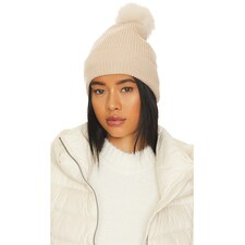 Hat Attack Wintertime Knit Beanie in Nude | REVOLVE