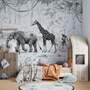 Sophisticated Animal Parade mural for modern interiors.