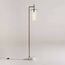 View Coquina Brass Floor Lamp with Marble Base - image 1 of 4