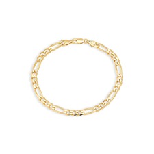 Argento Vivo Sterling Silver Men's Figaro Chain Bracelet, Main, color, Gold