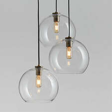 View Arren Brass 3-Light Pendant Light with Large Round Clear Glass Shades - image 1 of 5