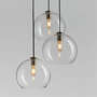View Arren Brass 3-Light Pendant Light with Large Round Clear Glass Shades - image 1 of 5