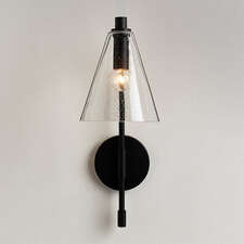 View Lisse Black and Seeded Glass Indoor/Outdoor Wall Sconce Light - image 1 of 7