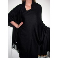 Black 4 Ply Cashmere Shawl Wrap Sale | Yours Elegantly