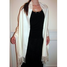 Cream Cashmere 4 ply Winter Shawl Wrap Sale | Yours Elegantly