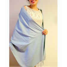 Silver Grey Affordable 3 Ply Warm Winter Wrap Shawl | Yours Elegantly